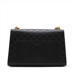 Gucci Black ssima Shoulder Bag Chain Leather